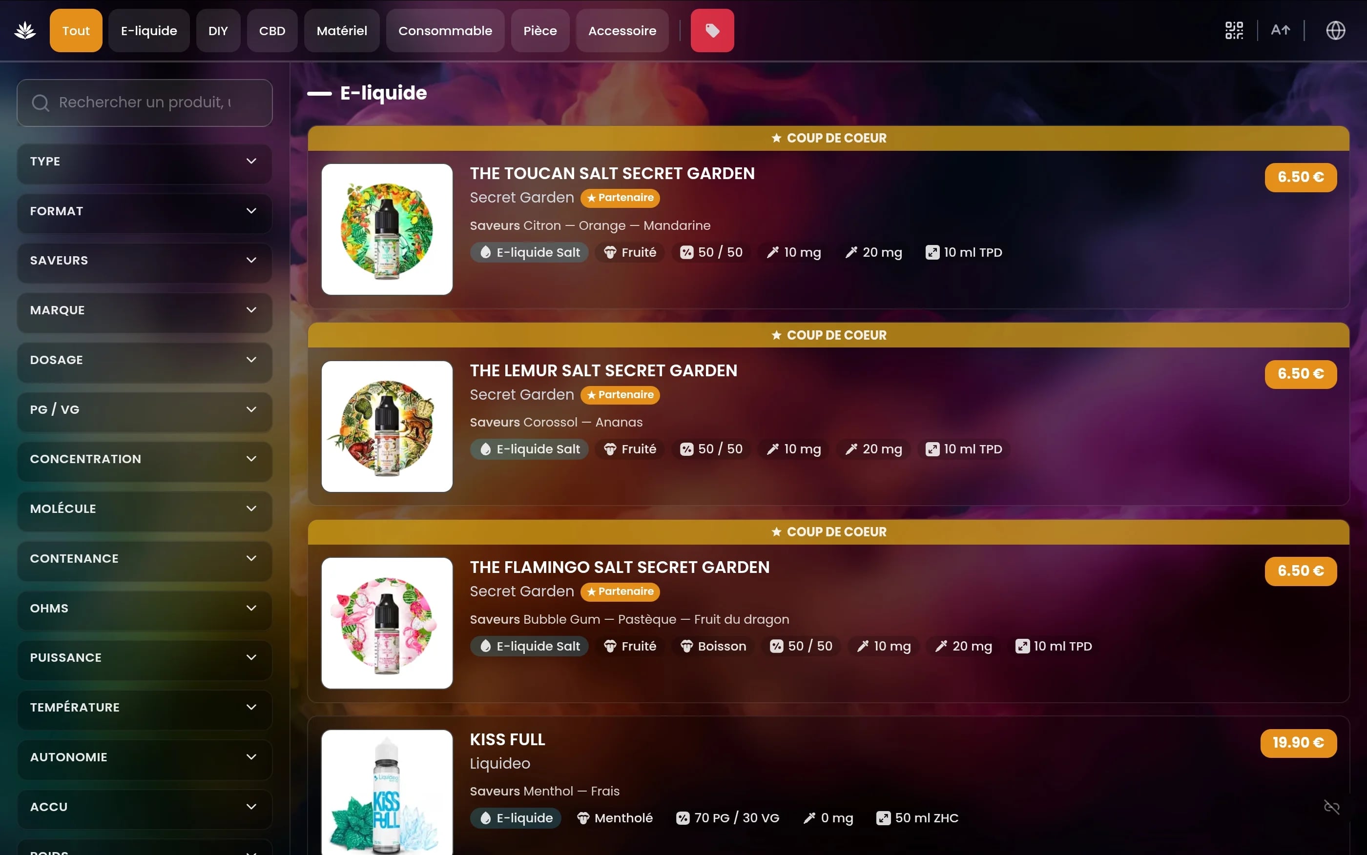 SYLVINIO — Aperçu du menu digital — Vue 2